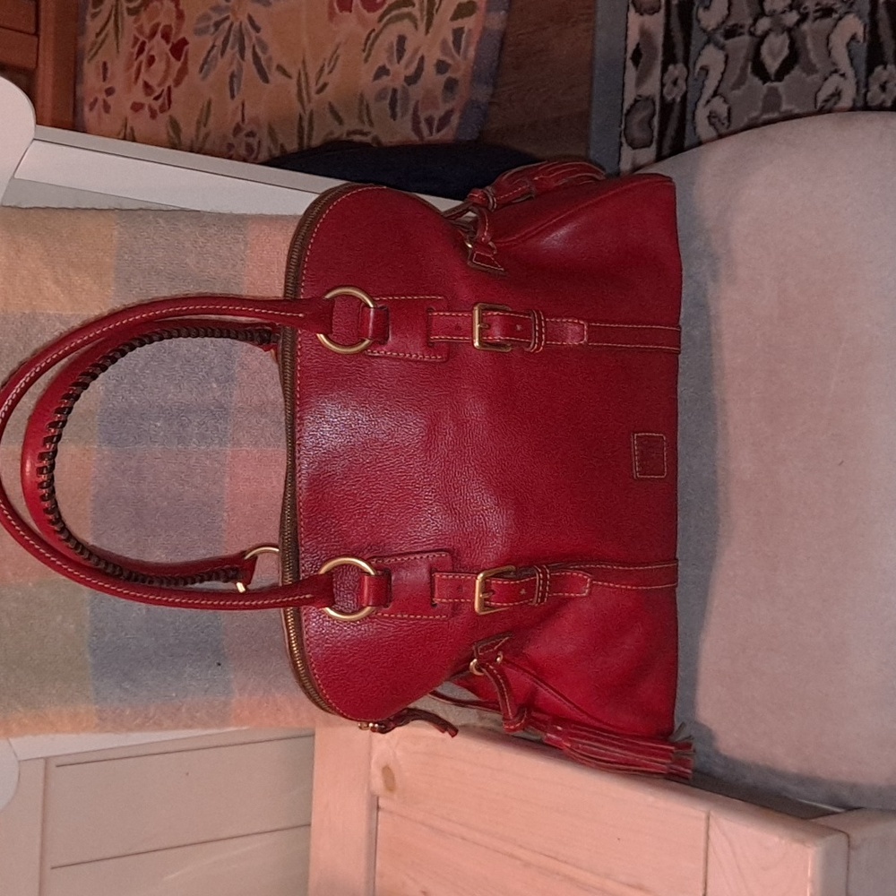 Dooney and Bourke Domed Satchel in Red Florentine leather ♥️